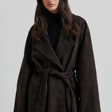 Noomi Suede Trenchcoat, Chocolate Plum