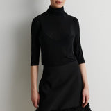 Matima lyhtyhihainen poolopaita, Black