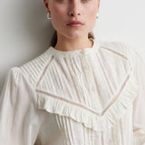 Maise LS Blouse, Egret