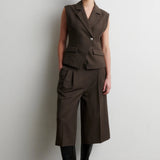 Riese culottes housut, Dark Brown Melange
