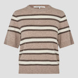 Vilna lyhythihainen neulepusero, Light Beige Melange