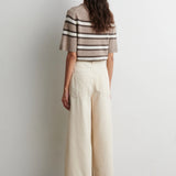Vilna lyhythihainen neulepusero, Light Beige Melange