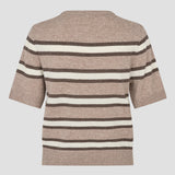 Vilna lyhythihainen neulepusero, Light Beige Melange