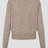 Longo pitkähihainen pooloneule, Mid Brown Melange
