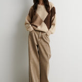 Forca neule v-kaula-aukolla, Beige Melange