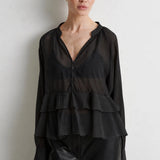 Tundra Frill viskoosipaita, Black