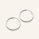 Circle Line Hoops, Silver