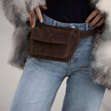 Zaya vyölaukku mokkanahkaa, Suede, Dark Brown