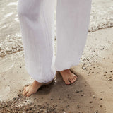 Betana pellavahousut (long), Bright White