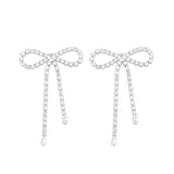 Bow crystal large earring, Steel