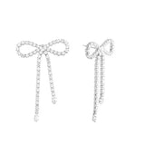 Bow crystal large earring, Steel