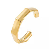 Edgy c shape bangle, Gold