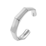 Edgy c shape bangle, Steel