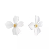 Lilly flower earring, White