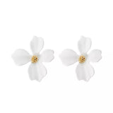 Lilly flower earring, White