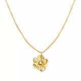 Daisy crystal necklace, Gold