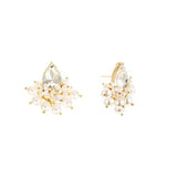 Pearl and crystal earring, Gold