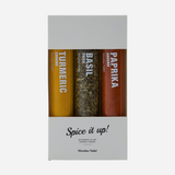 Spices Basil, paprika chilli, turmeric