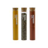 Spices Basil, paprika chilli, turmeric