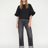 Rosette t-paita ruusuyksityiskohdilla, Black