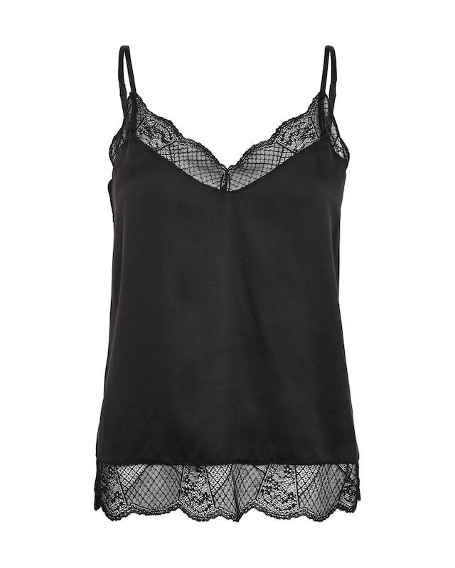 Mos Mosh - Ditte Silk Lace Singlet, black