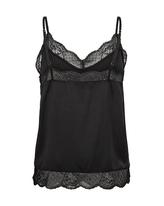 Mos Mosh - Ditte Silk Lace Singlet, black