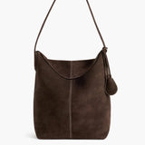 Alda Grande Shoulder Bag Suede, Chocolate