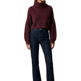 Andrea Rollneck Cropped alpakkaneule, Bordeaux