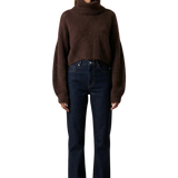 Andrea Rollneck Cropped alpakkaneule, Cocoa