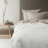 Hannelin pellavainen päiväpeitto, 260x260 cm, White