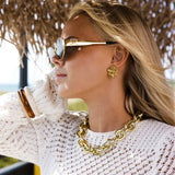 Daisy earring, Gold