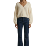 Cornelia lyhyt mohairneuletakki, Almond