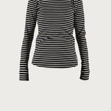 Ditte trikoopaita, Black-Ecru