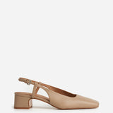Elin Leather slingback avokkaat, Beige