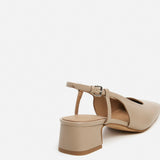 Elin Leather slingback avokkaat, Beige