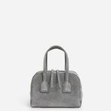 Laci Mini Bowler Bag Suede, Stone Grey
