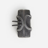 Laci Mini Bowler Bag Suede, Stone Grey