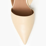 Ninni Leather slingback korkokengät, Creme