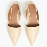 Ninni Leather slingback korkokengät, Creme