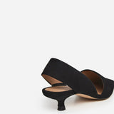Ninni Slingback korkokengät mokkanahkaa, Black