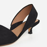 Ninni Slingback korkokengät mokkanahkaa, Black