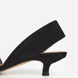 Ninni Slingback korkokengät mokkanahkaa, Black