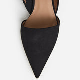 Ninni Slingback korkokengät mokkanahkaa, Black
