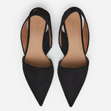 Ninni Slingback korkokengät mokkanahkaa, Black