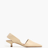 Ninni Leather slingback korkokengät, Creme