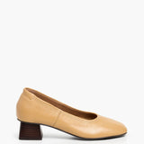 Zac Grained Leather korkoballerinat, Biscotti