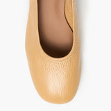 Zac Grained Leather korkoballerinat, Biscotti