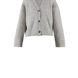 Frankie Knit Cardigan, Light Grey Melange