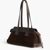 Greta Shoulder bag, Suede Chocolate
