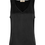 Mos Mosh - Astrid v-neck silkkitoppi, black